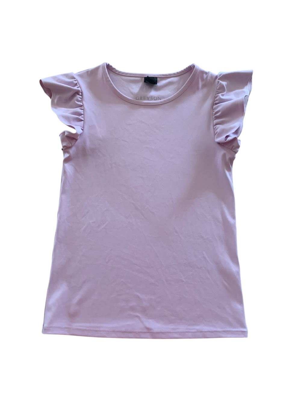 Greyson Clothiers Girls Venus Ruffle Sleeve Top Pink Size 10 Performance Golf